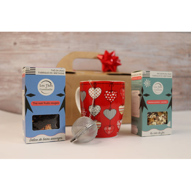 Coffret Secret Santa : 2 thés au choix + mug + boule à thé - Les Thés de Cornouaille