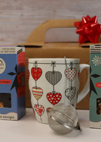 Coffret Secret Santa : 2 thés au choix + mug + boule à thé - Les Thés de Cornouaille