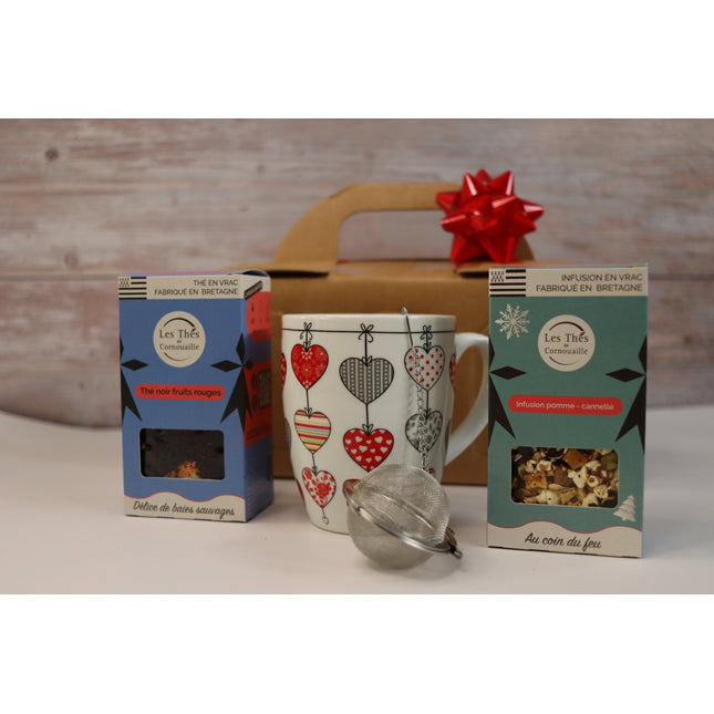 Coffret Secret Santa : 2 thés au choix + mug + boule à thé - Les Thés de Cornouaille