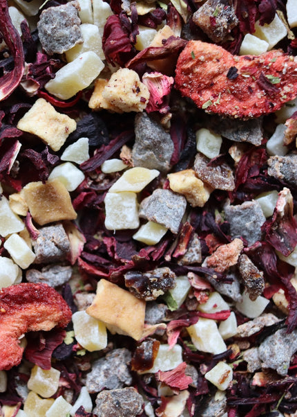 Infusion  hibiscus fraise Brise glacée - VRAC 50g - Les Thés de Cornouaille