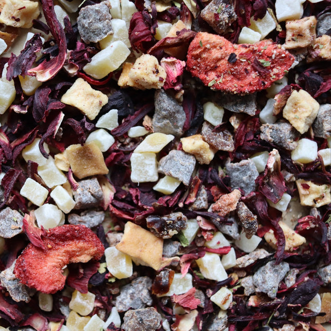 Infusion  hibiscus fraise Brise glacée - VRAC 50g - Les Thés de Cornouaille