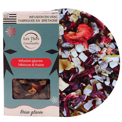 Infusion hibiscus fraise Brise glacée - VRAC 50g - Les Thés de Cornouaille