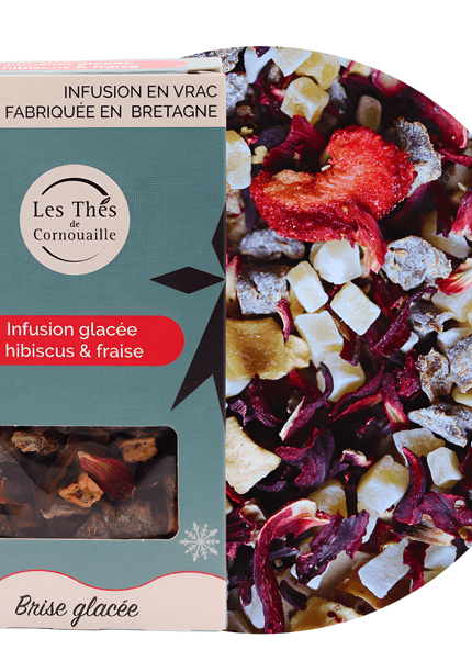 Infusion hibiscus fraise Brise glacée - VRAC 50g - Les Thés de Cornouaille