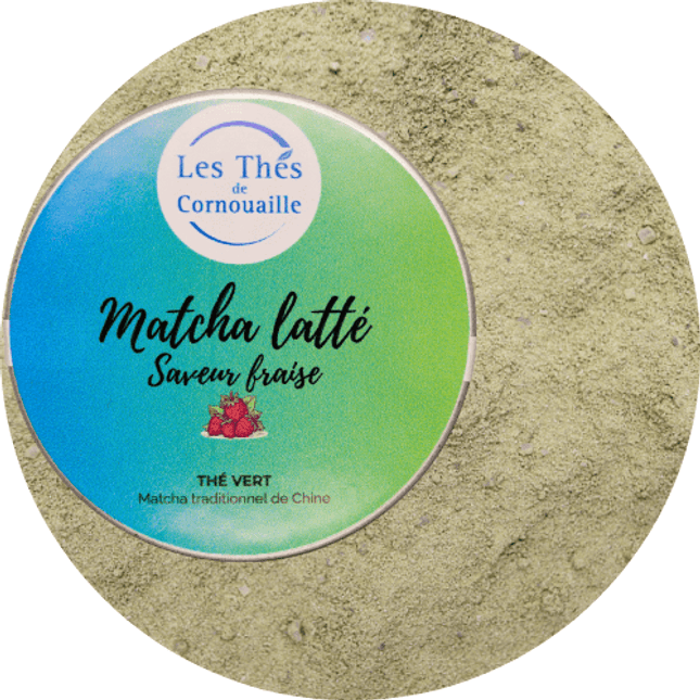 Matcha Latte Vegan à la Fraise – 35g - Les Thés de Cornouaille