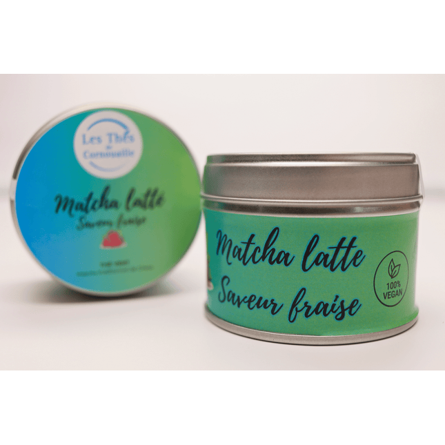 Matcha Latte Vegan à la Fraise – 35g - Les Thés de Cornouaille