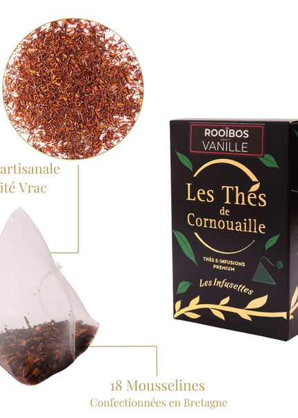 Rooïbos Vanille - 18 Infusettes Pyramides - Les Thés de Cornouaille
