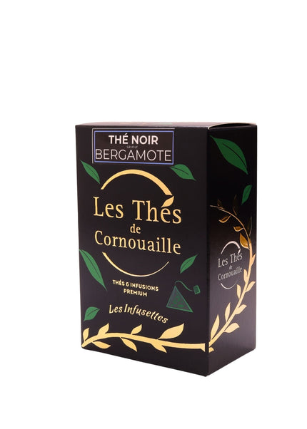 Thé noir Bergamote - 18 Infusettes Pyramides - Les Thés de Cornouaille