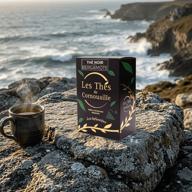 Thé noir Bergamote - 18 Infusettes Pyramides - Les Thés de Cornouaille