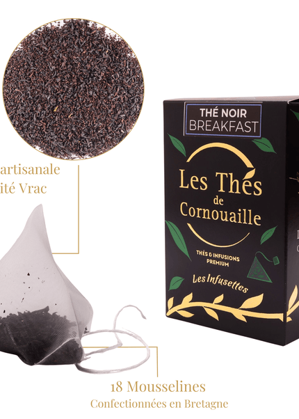 Thé noir Breakfast - 18 Infusettes Pyramides - Les Thés de Cornouaille