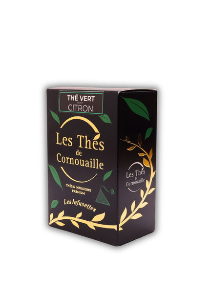 Thé vert Citron - 18 Infusettes Pyramides - Les Thés de Cornouaille