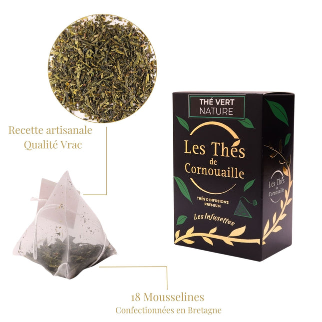 Thé vert Sencha - 18 Infusettes - Les Thés de Cornouaille